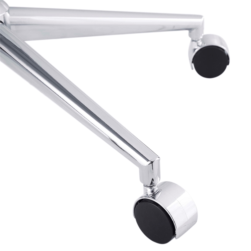 Linon Fiona Faux Fur Swivel Office Chair with Wheels in Pink