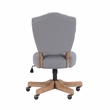 Linon Kelsey Graywash Wood Base Upholstered Tufted Swivel Office Chair in Gray