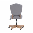 Linon Kelsey Graywash Wood Base Upholstered Tufted Swivel Office Chair in Gray