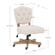 Linon Kelsey Graywash Wood Base Upholstered Tufted Swivel Office Chair in Beige