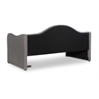 Linon Siena Upholstered Day Bed with Trundle in Gray Fabric and Black Legs