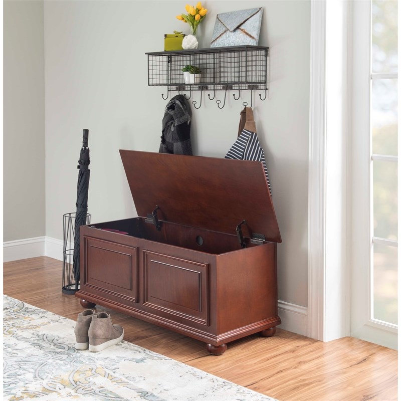 Linon Chadwick Traditional Cedar Chest in Rich Cherry Finished Wood