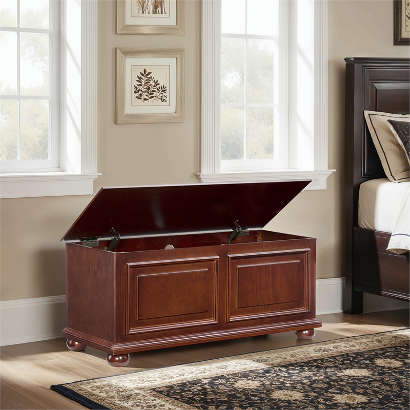 Linon Chadwick Traditional Cedar Chest in Rich Cherry Finished Wood