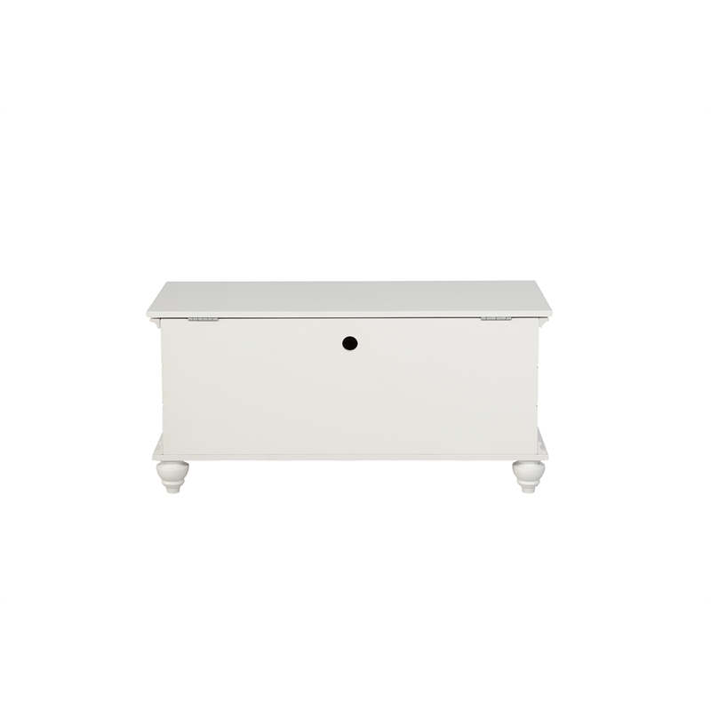 Linon Whitehurst Cedar Lined Storage Chest with Shiplap Siding in White Wood