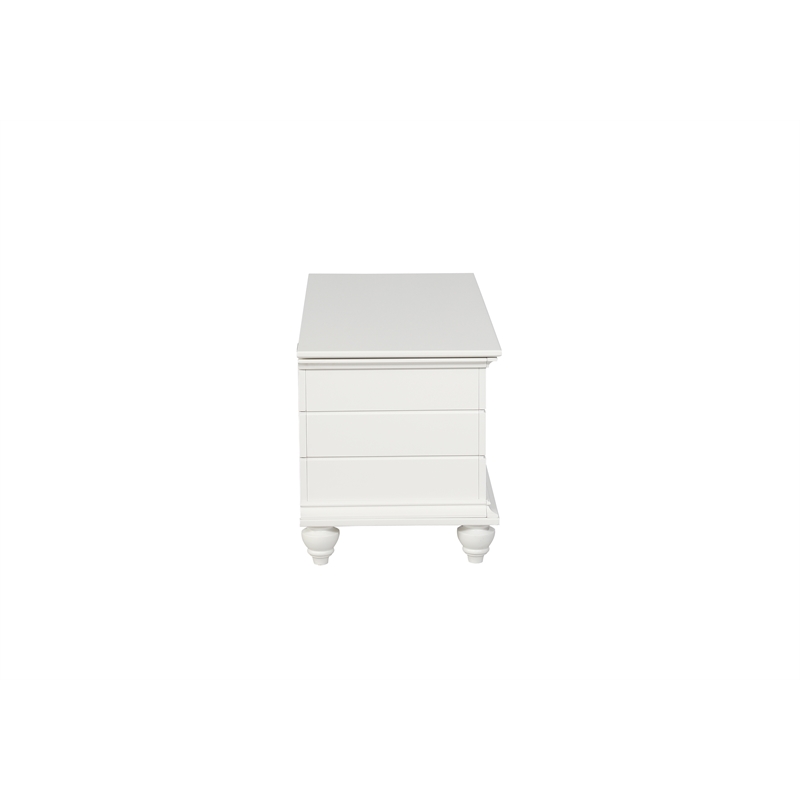 Linon Whitehurst Cedar Lined Storage Chest with Shiplap Siding in White Wood