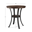 Linon Franklin Pub Table Steel Legs Wood Top & Shelf in Rustic Umber Brown