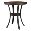 Linon Franklin Pub Table Steel Legs Wood Top & Shelf in Rustic Umber Brown