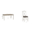 Linon Jane 5 Piece Upholstered Dining Set in Rustic Taupe and Vanilla White Wood