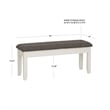 Linon Jane Storage Bench with Rustic Taupe Padded Top in Vanilla White Wood