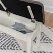 Linon Jane Storage Bench with Rustic Taupe Padded Top in Vanilla White Wood