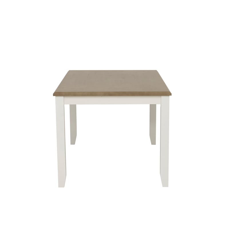 Linon Jane 2 Tone Wood Dining Table in Rustic Taupe and Vanilla White