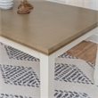 Linon Jane 2 Tone Wood Dining Table in Rustic Taupe and Vanilla White