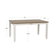 Linon Jane 2 Tone Wood Dining Table in Rustic Taupe and Vanilla White