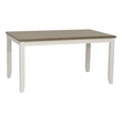 Linon Jane 2 Tone Wood Dining Table in Rustic Taupe and Vanilla White