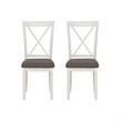 Linon Jane Set of Two X-Back Dining Side Chairs in Vanilla White Wood