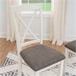 Linon Jane Set of Two X-Back Dining Side Chairs in Vanilla White Wood