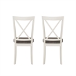 Linon Jane Set of Two X-Back Dining Side Chairs in Vanilla White Wood