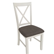 Linon Jane Set of Two X-Back Dining Side Chairs in Vanilla White Wood