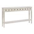 Linon Sadie Long Console Table with 4 Drawers and Shelf in Distressed Cream Wood