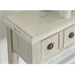 Linon Sadie Long Console Table with 4 Drawers and Shelf in Distressed Cream Wood