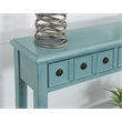 Linon Sadie Long Console Table with 4 Drawers and Shelf in Distressed Teal Wood