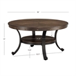 Linon Franklin Coffee Table Steel Legs Wood Top and Shelf in Rustic Umber Brown