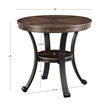 Linon Franklin End Table Steel Legs Wood Top and Shelf in Rustic Umber Brown