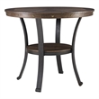 Linon Franklin End Table Steel Legs Wood Top and Shelf in Rustic Umber Brown