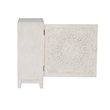 Linon Grace Storage Accent Cabinet in Smokey Off White Distressed Wood