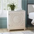 Linon Grace Storage Accent Cabinet in Smokey Off White Distressed Wood