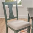 Linon Willow Wood Six Piece Upholstered Dining Set with Bench in Teal Blue