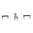 Linon Willow Wood Six Piece Upholstered Dining Set with Bench in Teal Blue