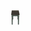 Linon Willow Wood 2 Tone Dining Bench in Distressed Teal Blue