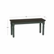 Linon Willow Wood 2 Tone Dining Bench in Distressed Teal Blue