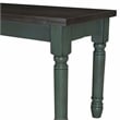Linon Willow Wood 2 Tone Dining Bench in Distressed Teal Blue