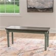 Linon Willow Wood 2 Tone Dining Bench in Distressed Teal Blue