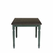Linon Willow 2 Tone Dining Table in Distressed Teal Blue Wood