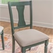 Linon Willow Wood Set of Two Upholstered Dining Side Chairs in Teal Blue