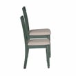 Linon Willow Wood Set of Two Upholstered Dining Side Chairs in Teal Blue