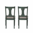 Linon Willow Wood Set of Two Upholstered Dining Side Chairs in Teal Blue