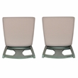 Linon Willow Wood Set of Two Upholstered Dining Side Chairs in Teal Blue