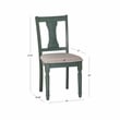 Linon Willow Wood Set of Two Upholstered Dining Side Chairs in Teal Blue