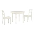 Linon Madi Youth Wood Table and Two Chair Set in Vanilla White