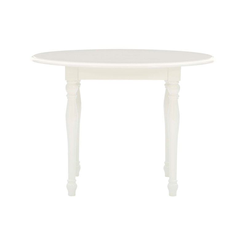 Linon Madi Youth Wood Table and Two Chair Set in Vanilla White