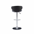 Linon Chrome Faux Leather Round Back Swivel Adjustable Gaslift Barstool in Black