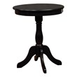 Linon Palmetto Round Pedestal Accent Table in Black Painted Wood