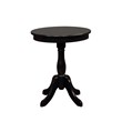 Linon Palmetto Round Pedestal Accent Table in Black Painted Wood