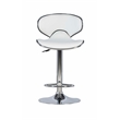 Linon Adjustable Faux Leather & Metal Swivel Barstool in White/Chrome
