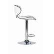 Linon Adjustable Faux Leather & Metal Swivel Barstool in White/Chrome