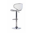 Linon Adjustable Faux Leather & Metal Swivel Barstool in White/Chrome